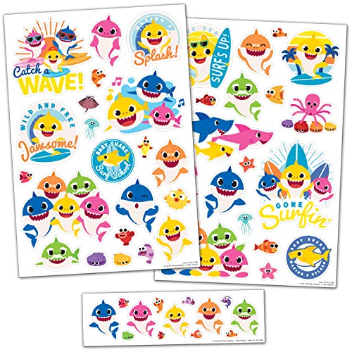Baby Shark Vinyl Decor Wall Stickers - Perfect for Decorating Childrens' Bedrooms and Furniture, Transparent Borders
