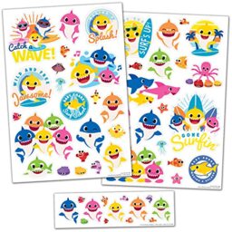 Baby Shark Vinyl Decor Wall Stickers - Perfect for Decorating Childrens' Bedrooms and Furniture, Transparent Borders