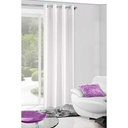 Eurofirany Plain Shimmering 8 Eyelets Thread Curtains Pack of 1 Classic Glamour Modern Living Room Bedroom Lounge, Polyester, White, Silver, 140 x 250 cm