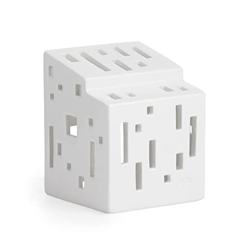 HAK Kähler Urbania Functio lighthouse white, lantern house white, ceramic house tealight, 7 x 9 cm