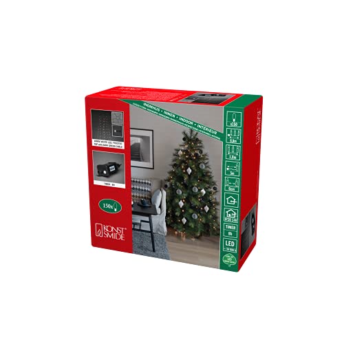 Konstsmide LED Halo Tree System Christmas Lights Indoor 5 Strands/Indoor Use (IP20)/150 Diodes/Optional 8 Hour Timer/1.8m/String Lights Green Cable