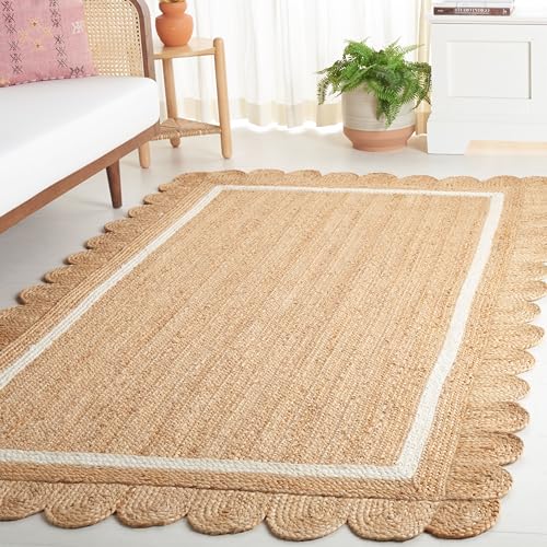 Safavieh Natural Fiber Rug for Living Room, Dining Room, Bedroom - Natural Fiber Collection, Short Pile, in Natural and Ivory, 120 x 180 cm