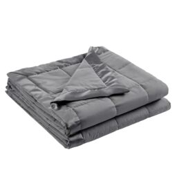 Madison Park Windom Down Alternative Blanket, Premium 3M Scotchgard Moisture Wicking Treatment, Lightweight and Soft Bed Cover For All Season, Satin Trim, Charcoal Full/Queen