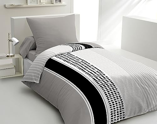 Home Linge Passion Mimosa Duvet Cover Set 140 x 200 cm Black