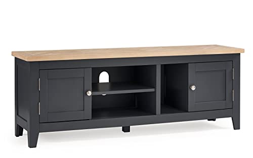 Julian Bowen Bordeaux Tv Unit, Dark Grey & Oak, One Size