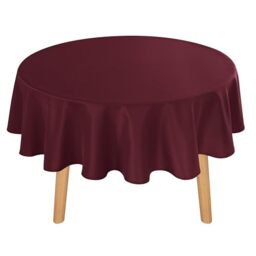 Hiasan Christmas Round Tablecloth 50 Inch - Waterproof Stain Resistant Spillproof Polyester Fabric Table Cloth for Dining Room Kitchen Party, Burgundy