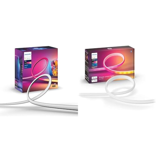 Philips Hue Gradient Lightstrip for 65 Inch TV, Sync with Media and Gaming, Smart Entertainment LED & Gradient Light Strip 2m. for Syncing with Entertainment, Media and Music. with Bluetooth