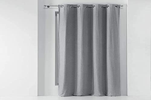 DOUCEUR D'INTERIEUR Chinea Grey Blackout Eyelet Curtains 135 x 240 cm