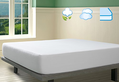 Savel Anti-Shrink Cotton Fleece Mattress Protector with Sanfor Treatment 90 x 190 cm White