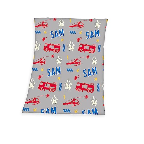 Herding Fireman Sam Fleece Blanket 130 x 170 cm Glow in the Dark 100% Polyester Fleece