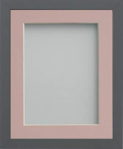 Frame Company Allington Grey Photo Frame with Pink Mount, 20x16 for 16x12 inch, fitted with perspex