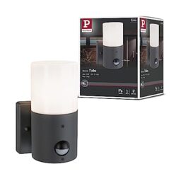 Paulmann 94648 Outdoor Light wall luminaire Tubs with Motion Detector IP44 Round max. 15 W Grey matt Outdoor luminaires Metal, Plastic Garden Light E27