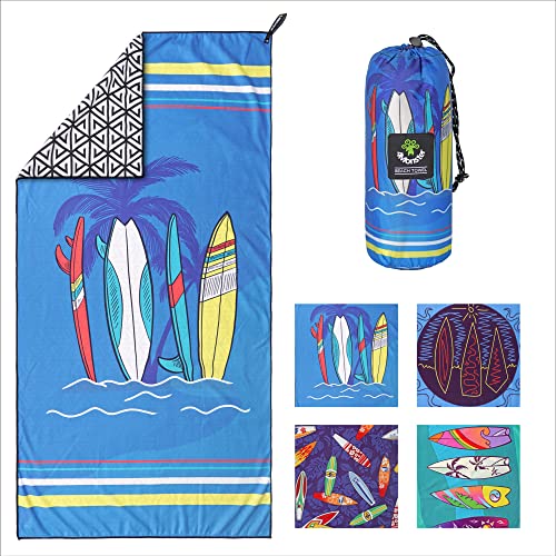 4Monster Quick Dry Beach Towel, Ultra Absorbent Microfiber Travel Towel, Lightweight & Compact for Beach, Swimming, Camping, Pool, Water Sports & Yoga