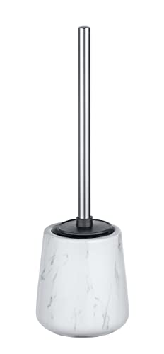 LEIGHTON DENNY Adrada Toilet Holder with Silicone Brush, Ceramic, White, 39 x 12 x 12 cm