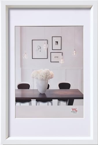 walther design Picture Frame White 30 x 45 cm with PassepArtout, Steel Style Plastic Frame ES045W