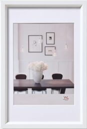 walther design Picture Frame White 30 x 45 cm with PassepArtout, Steel Style Plastic Frame ES045W