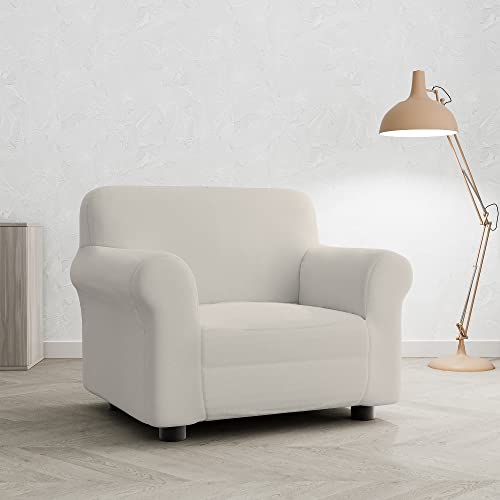 Italian Bed Linen PRETTY Bi-Elastic Stretch Sofa Cover, Cream, 1 Seater