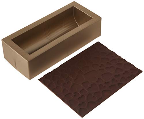 SILIKOMART - KIT Magic Love Silicone Mat, Gold, Set of 2 - Composition Kit 1 Platinum Silicone Mould for Tronchetto, 1 Platinum Silicone Mat, 3D Design, Height 72 mm, Made in Italy