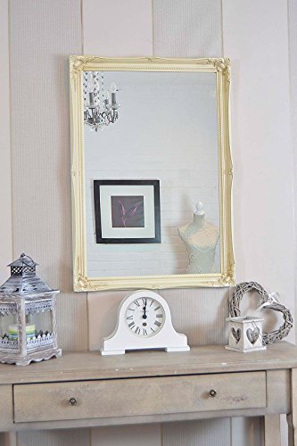 "FRAMES BY POST New Large 34"" X 24"" Shabby Chic Style Swept Glass Wall/Hall Mirror-6 Colours Available, Antique Cream, Wood, 86x61,816127100-3"