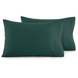 Elegant Comfort Luxury Ultra-Soft 2-Piece Pillowcase Set - 1500 Premium Hotel Quality Microfiber Double Brushed - Wrinkle Resistant, King Size, Hunter Green