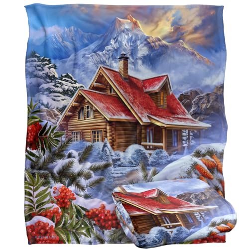Jq Licensing - En Winter Cabin Silky Touch Super Soft Throw Blanket 152 X 127 Cm