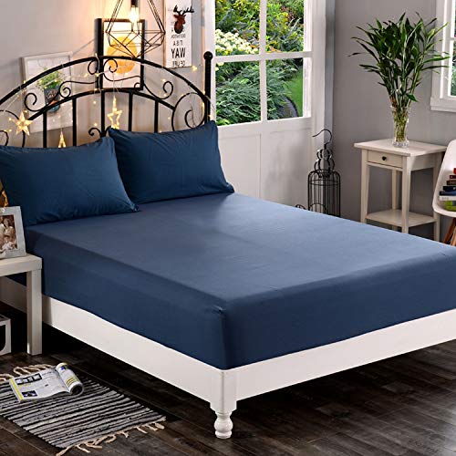 "Elegant Comfort Premium Hotel Quality 1-Piece Fitted Sheet, Luxury & Softest 1500 Thread Count Egyptian Bedding Fitted Sheet Deep Pocket up to 16"", Wrinkle & Fade Resistant, California King, Navy Blue"