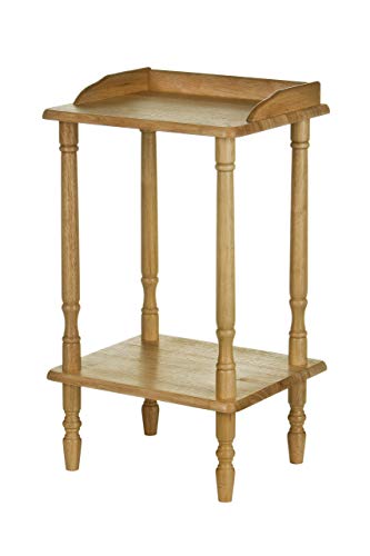 Premier Housewares Rubberwood Rectangle Console Table with Shelves Console Table Narrow Vintage Hall Table Telephone Table 62 X 36 X 29 Cm, Natural