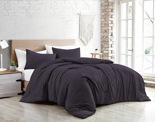 Jenny Sesal Duvet Cover Set – Solid Colour – 100% Pure Cotton – Made in Italy – Double – Single – Duvet Cover Set + Pillowcases (Charcoal Grey, Single)