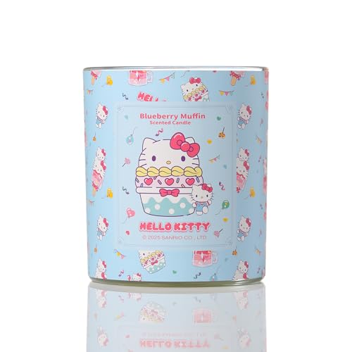 Hello Kitty Scented Candle – 213g 1-Wick Decorative Candle – Fruity, Floral & Bakery-Inspired Scents –35 Hours Long Burning Time - Candles Gifts for Women (Blueberry Muffin)