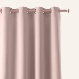 ROOM99 Curtain with Silver Eyelets Aura 140 x 260 cm Width x Height Sliding Curtains Modern Curtain Living Room Bedroom Powder Pink 1 Piece
