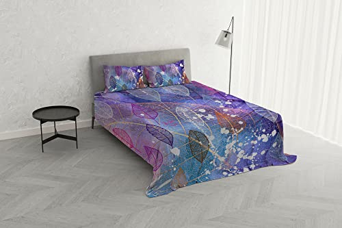 KIO658 KIO658 Double Bed Set, 100% Microfibre Made in Italy – Top Sheet Set 250 x 280 cm + 2 Pillowcases 50 x 80 cm with Inner Flap – Digital Print