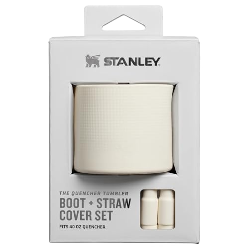 Stanley 1913 Quencher Boot & Straw Cover Set 1.2L - Cream - Silicone Boot & Straw Caps - BPA-Free - Non-Slip Sleeve - Scratch & Noise Protection
