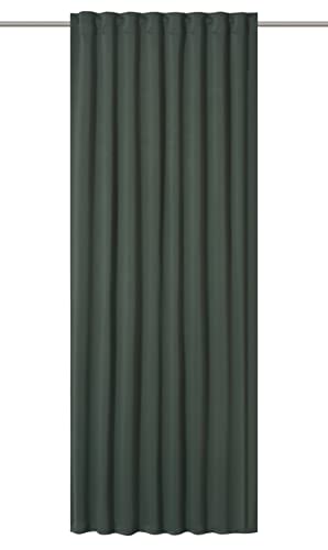 lbersdrucke Midnight 13 Green Blackout Curtain with Concealed Tabs, Heat-Insulating, Energy-Saving 255 x 140 cm, 202156 Blackout Curtain for Living Room, Bedroom, Kitchen, Hallway, C