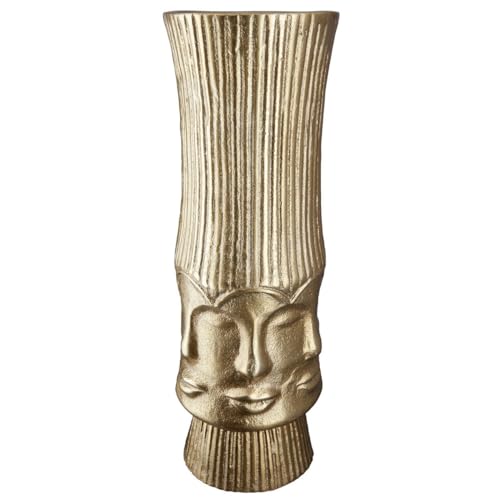 GILDE Vase Flower Vase Made of Aluminium – Decorative Living Room Gift for Women Birthday Mother's Day – Colour: Gold Height 45.5 cm