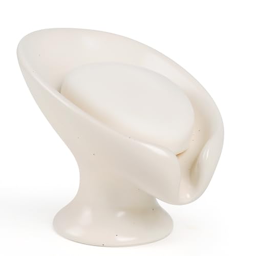 ANTIS'S HOME Soap Dish, Soap Holder Self Draining Leaf Shape Soap Dishes, Speckled Ceramic Draining Soap Dish for Bathroom Shower, Easy to Clean Keeps Soap Dry,