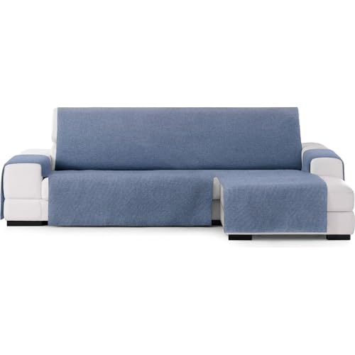 ECOMMERC3 Chaiselong Extra Right Universal and Versatile Sofa Cover ??? Blue Chaiselong Sofa Cover Protector Easy to Install for Back, Seat and Arms