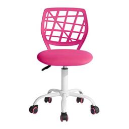 FurnitureR Small Video Game Chair, Ergonomic Desk Chair without Armrests, Compact Swivel Chair with Seat Height Adjustment and Quiet Rubber Wheels, Modern Design for Gaming and Work