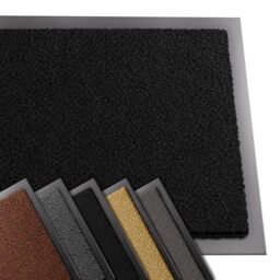 VOUNOT® Door Mats for Outdoor or Indoor, Dirt trapper, Non Slip Barrier Mat Washable Welcome Doormat Entrance Rug, Black, 40x60cm