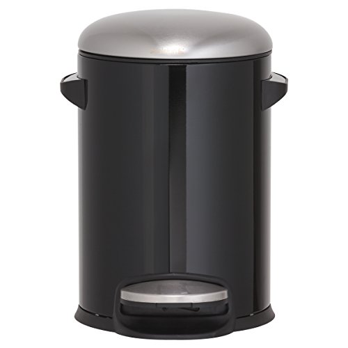 Sealskin Cosmic Pedal Bin, Stainless Steel, Black, 23.5 x 25 x 20 cm