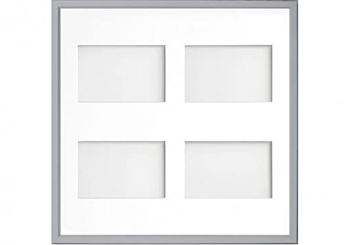 Frame Company Drayton Multi Aperture Photo Frame, Grey, 40x40cm for 6x4 inch (x4)