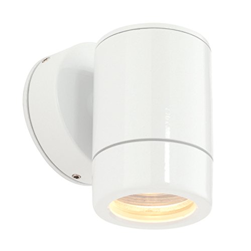 Odyssey Gloss White Exterior Interior Outdoor Garden Single GU10 Wall Light Spotlight Downlight IP65