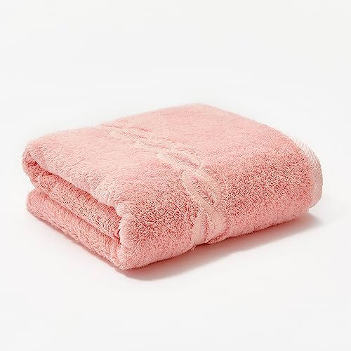 Superior 1000 g Egyptian Cotton Bath Sheet 160 x 78 cm Oversize, Pink with Pink Chain