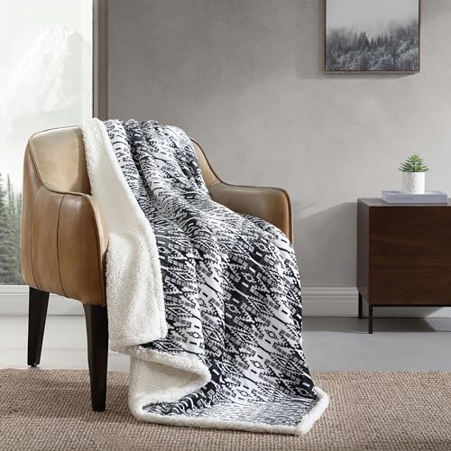 Eddie Bauer- Throw Blanket, Super Soft Reversible Sherpa Fleece Bedding, Ideal Christmas & White Elephant Gifts, Cozy Plaid Throw Blankets for Couch (San Juan Grey, Throw)