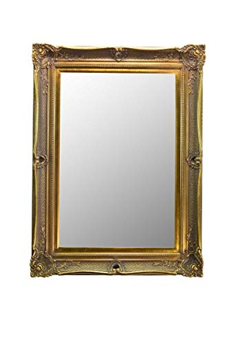 Fabulous Metallic Gold Victorian Antique Style Overmantle/Wall Mirror with Deep Ornate Frame and complete with Premium Quality Pilkington's Glass - Large Size: 32 inches x 42 inches (81cm x 107cm) - ITV Show Supplier - BEST PRICE ON AMAZON - ONLY AVAILABLE FROM SHABBY CHIC MIRRORS
