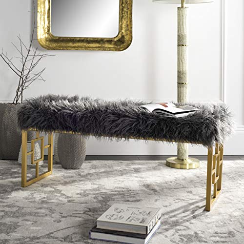 Safavieh Modern Indoor Bench, in Grey, 41 X 122 X 50.8