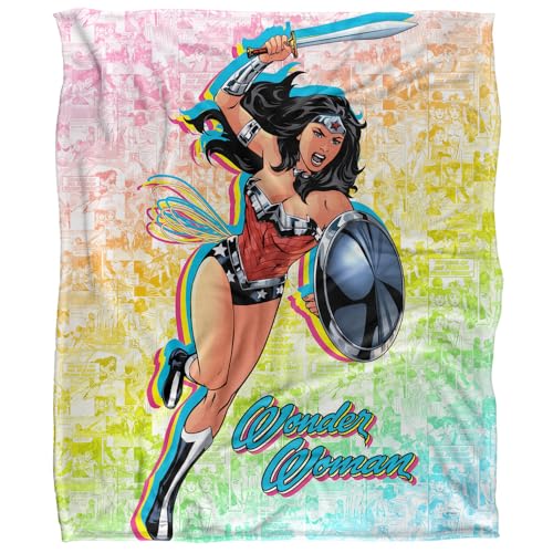 Wonder Woman Comic Character Silky Touch Super Soft Throw Blanket 152 X 127 cm, White