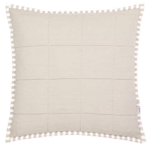 Yard Hebden Stripe Polyester Filled Cushion (Stone, 55 x 55 cm)