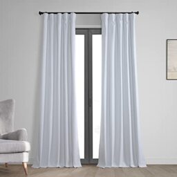 HPD Half Price Drapes Vintage Blackout Curtains for Bedroom - 108 Inches Long Thermal Cross Linen Weave Full Light Blocking 1 Panel Blackout Curtain, (50W x 108L), White