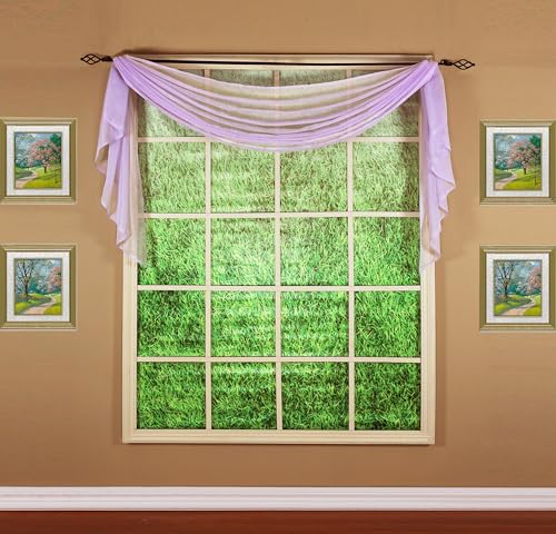 "Today's Curtain Emelia Original Voile Scarf 144"", Lilac, 45"" W x 144"" L"