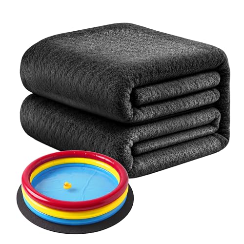 Relaxdays Pool Underlay Ø 2 m Felt Mat, Pool Floor Protection, Cut-to-size, Rot-proof, Black